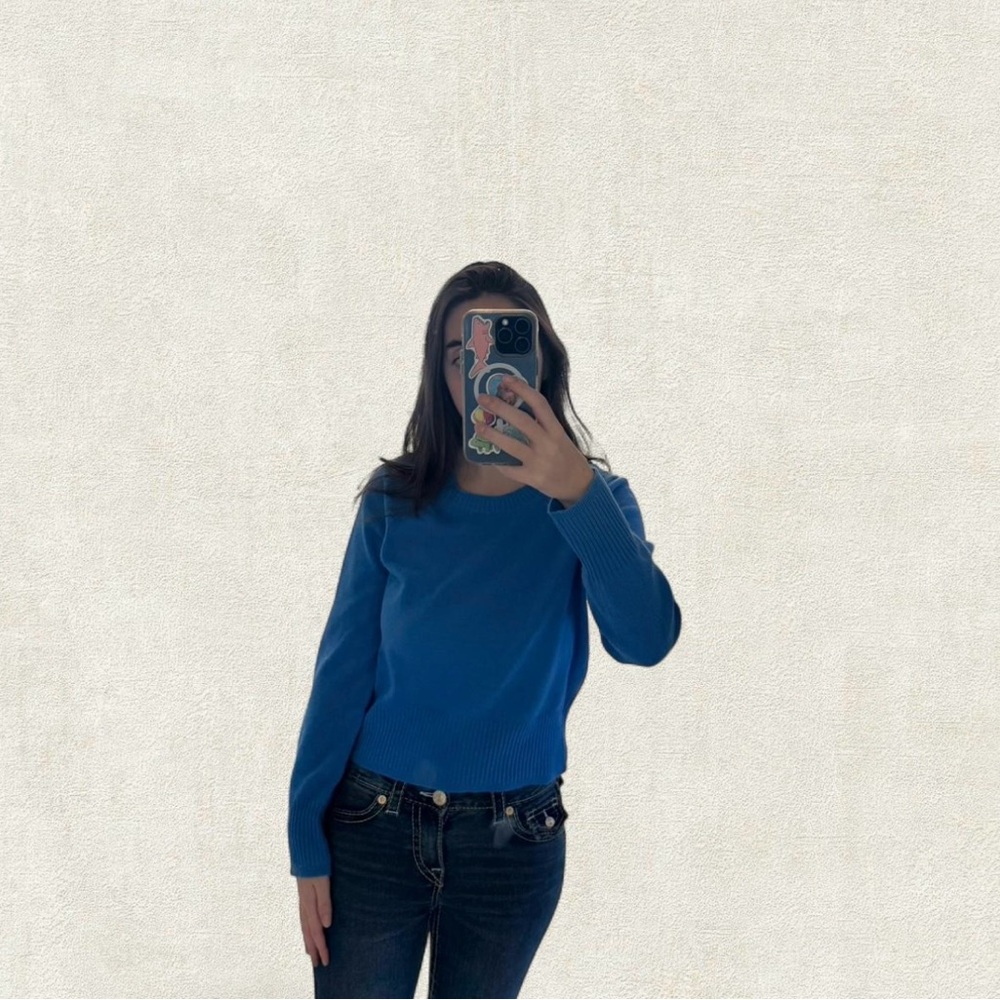 J. Crew Cashmere Cropped Fit Sweater in Slate